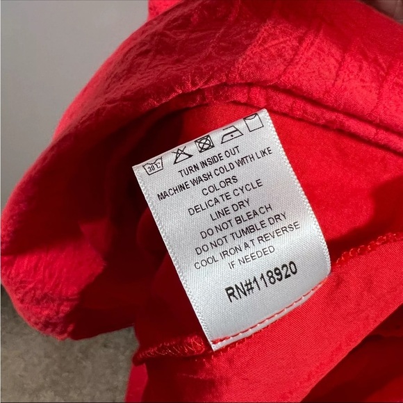 Lucy Paris Tiered Midi Dress Size Small Red Off the Shoulder Peasant Boho - Picture 2 of 10